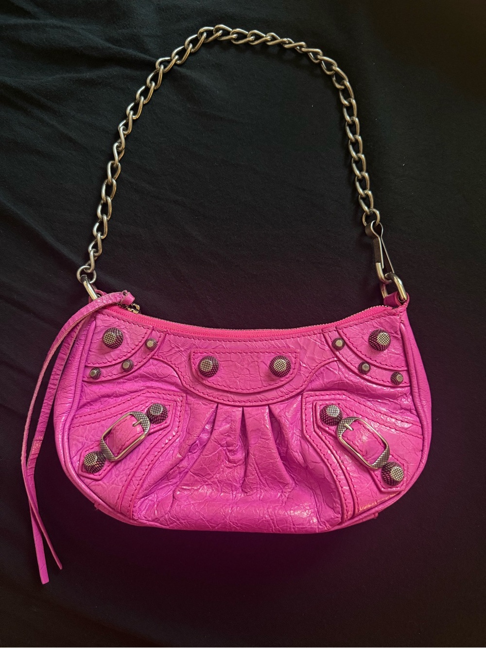 Authentic Balenciaga Le Cagole Mini Pink Leather Shoulder Bag Y2K - Picture 1 of 4